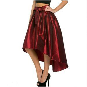 Haute Monde Burgundy Satin Hi-Lo Skirt  Size X-Small 0r Small